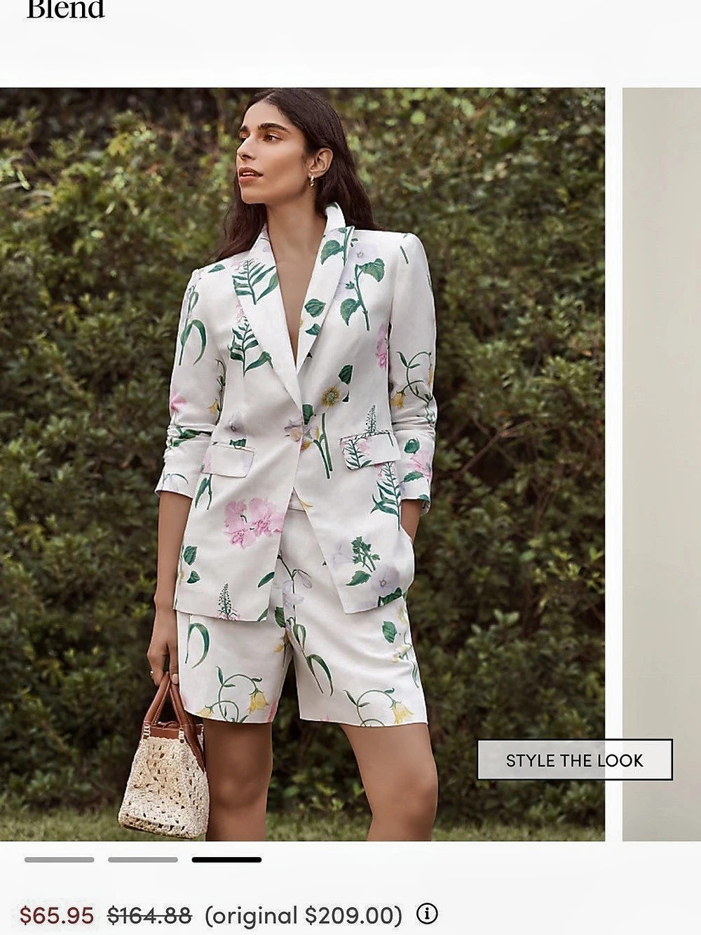 Ann Taylor Blend Floral Blazer in White & Pink Like New